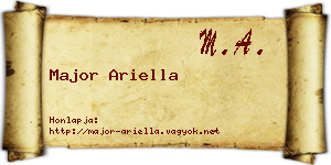Major Ariella névjegykártya